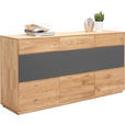 SIDEBOARD  in 177/89/42 cm  - Eichefarben/Anthrazit, Design, Glas/Holz (177/89/42cm) - Waldwelt