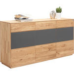 SIDEBOARD  in 177/89/42 cm  - Eichefarben/Anthrazit, Design, Glas/Holz (177/89/42cm) - Waldwelt