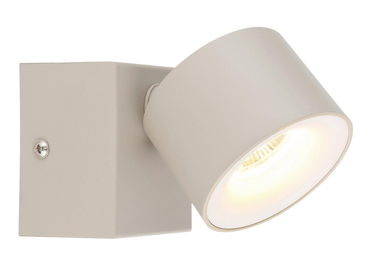 LED-STRAHLER 7.2/9.5 cm   - Sandfarben/Weiß, Design, Kunststoff/Metall (7.2/9.5cm) - Globo