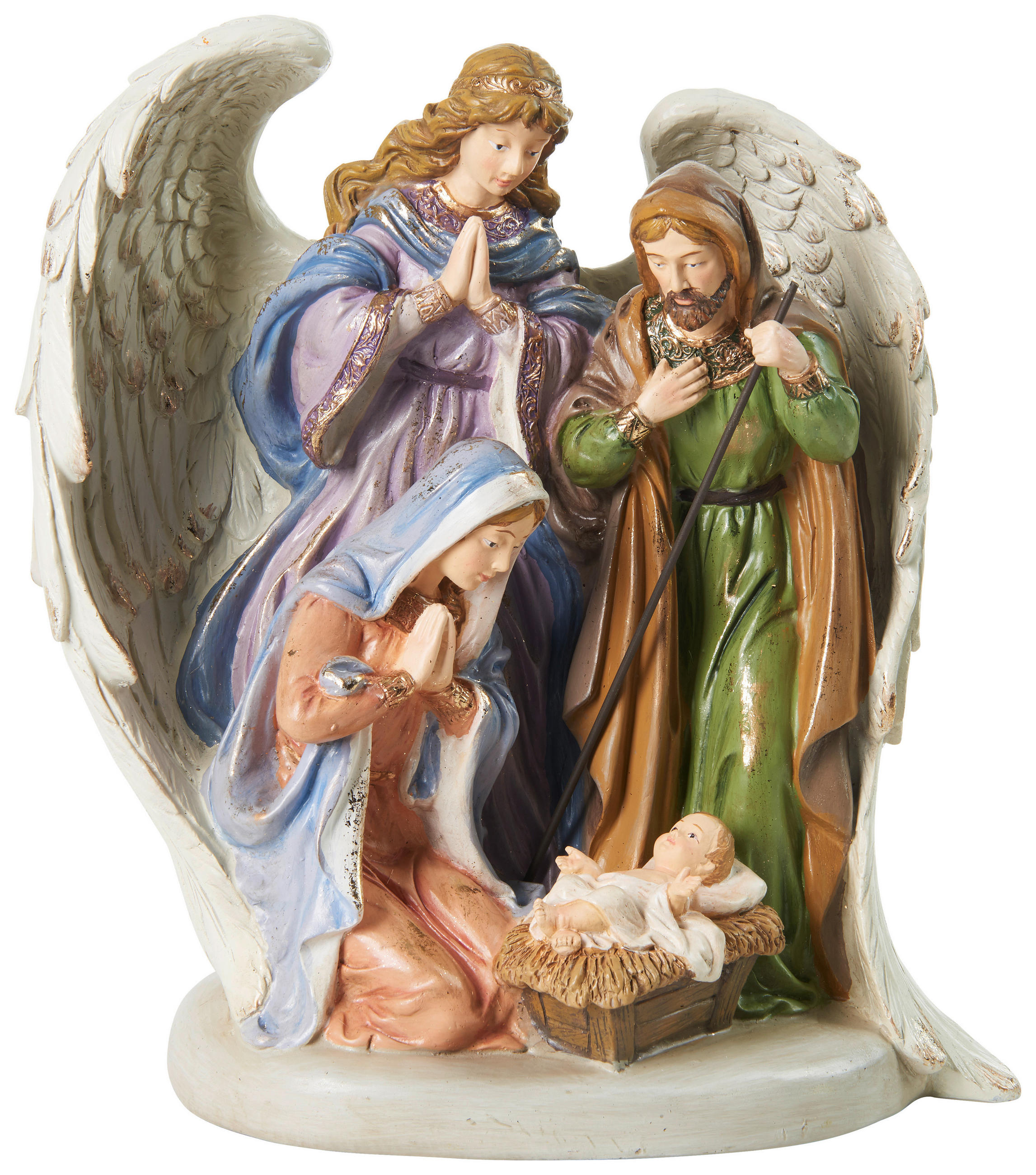 FIGURICA ZA JASLICE - lila/zlate barve, Trendi, umetna masa (29,5/30,5/17cm) - X-Mas