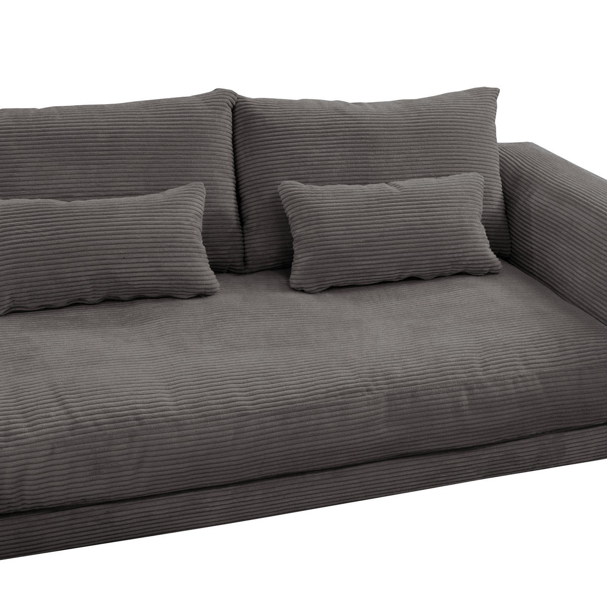 ECKSOFA in Cord Grau  - Schwarz/Grau, Design, Textil/Metall (172/313cm) - Livetastic