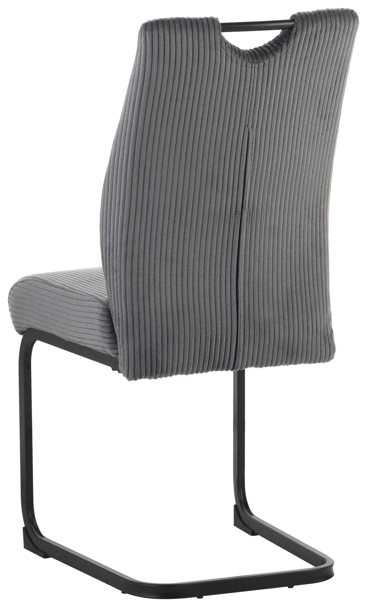 SCHWINGSTUHL  in Eisen Cord  - Anthrazit/Schwarz, Design, Textil/Metall (43/97/57cm) - home24