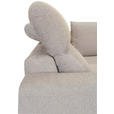 ECKSOFA Beige Chenille Zierkissen, Bettkasten, Schlaffunktion, Rücken echt, Kopfteilverstellung, Liegefläche im Originalstoff  - Beige/Schwarz, KONVENTIONELL, Textil/Metall (266/185cm) - Carryhome