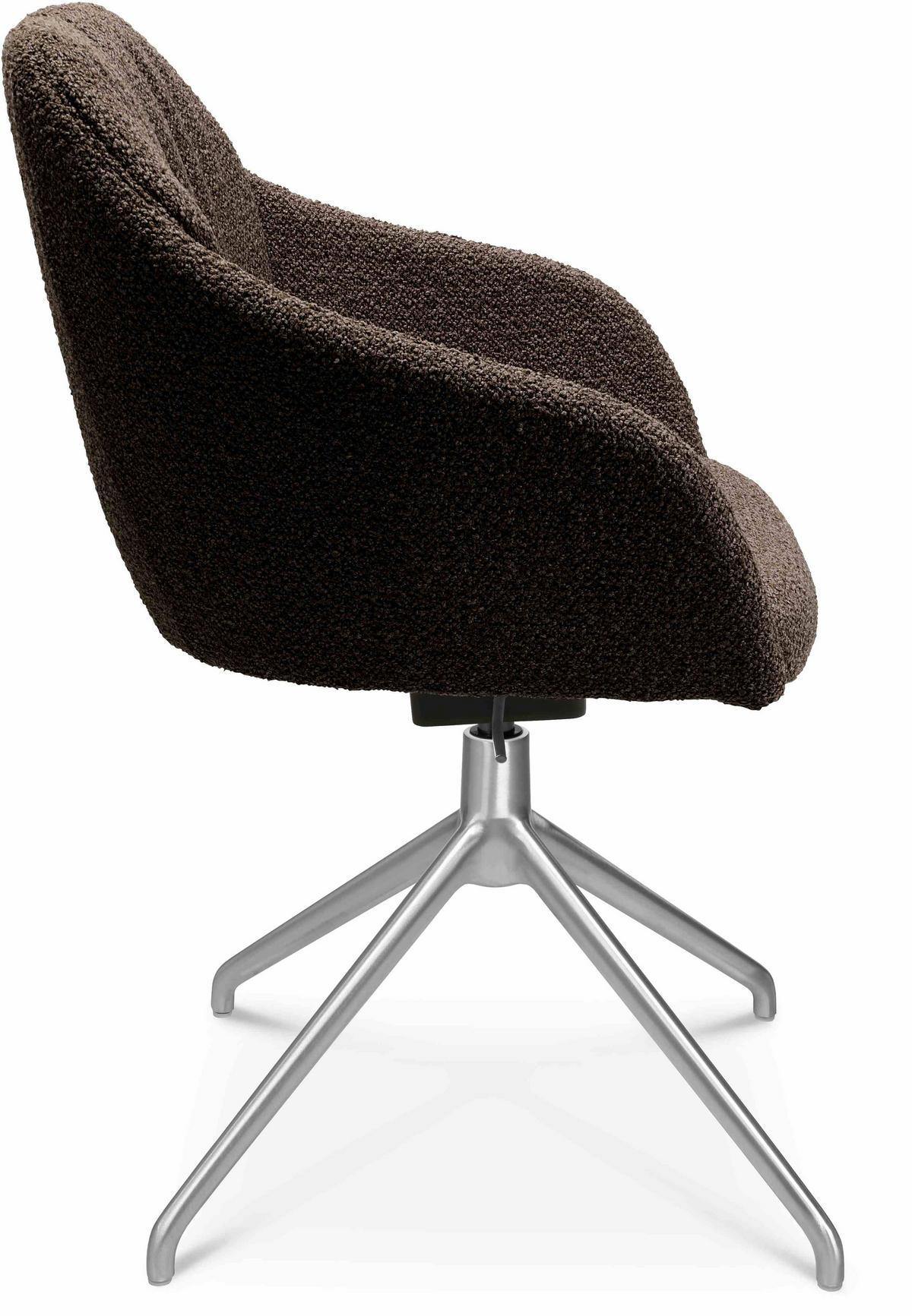 ARMLEHNSTUHL  in Aluminium Flachgewebe  - Dunkelbraun/Alufarben, Design, Textil/Metall (58/81,5-84,5/60cm) - Johann Jakob