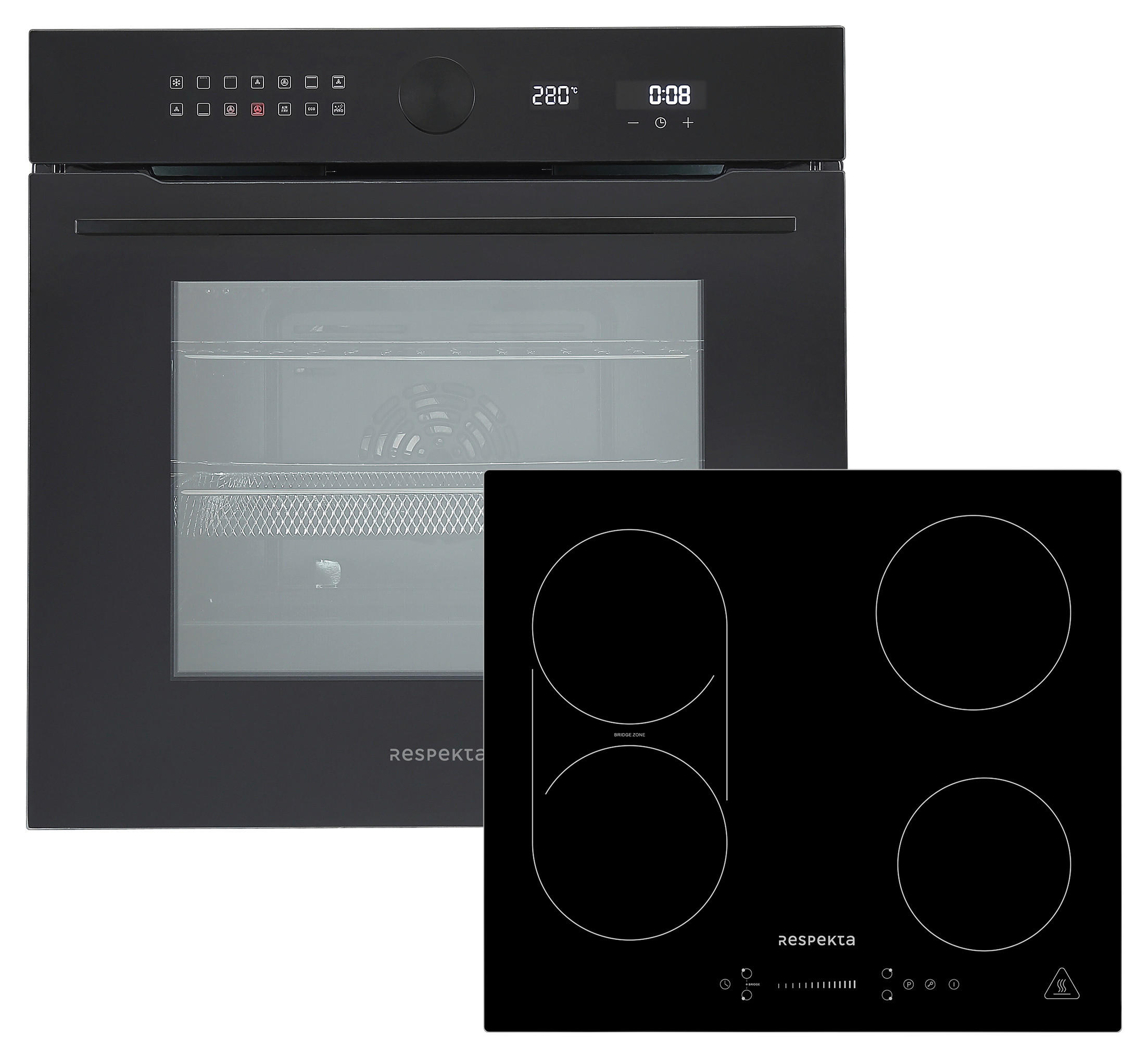 UGNSSET ASET9006600I  - svart, Basics, metall/glas (59,5/59,5/57,5cm) - Respekta
