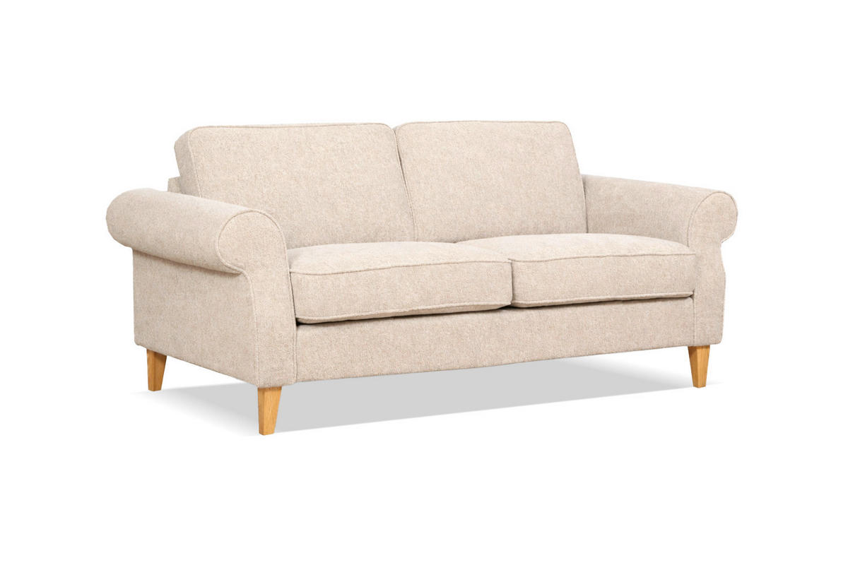 2-SITZER-SOFA NAOMI in Creme  - Creme, Design, Textil (194/82/91cm) - Livetastic