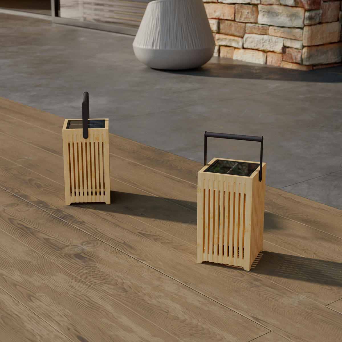 SOLÁRNE SVIETIDLO, 10/10/18 cm - čierna, Design, kov/drevo (10/10/18cm) - Ambia Garden