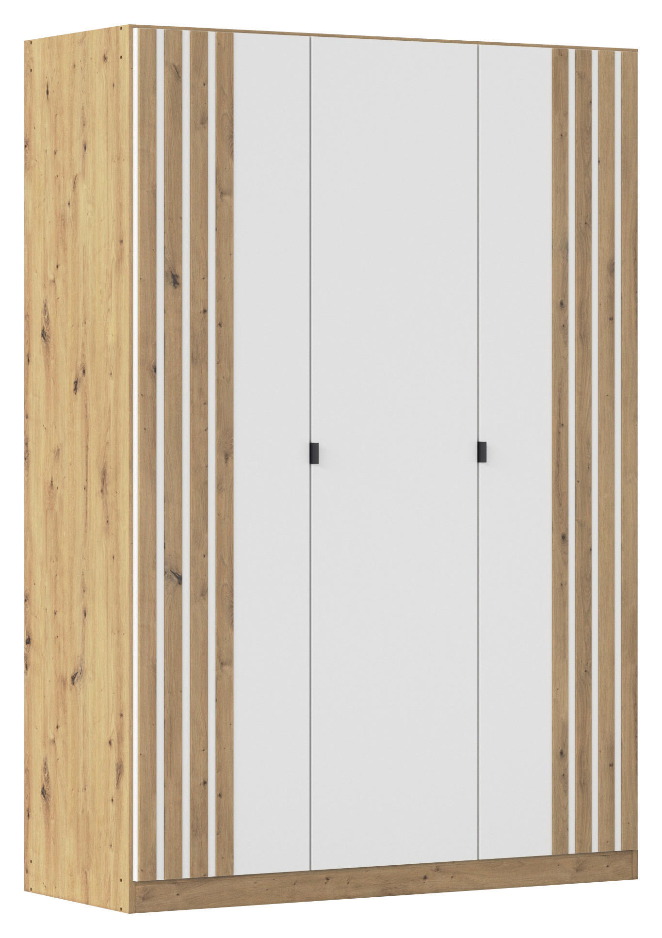 DREHTÜRENSCHRANK 136/197/54 cm,  in Weiß, Eiche Artisan,  - Weiß/Eiche Artisan, MODERN, Holzwerkstoff/Metall (136/197/54cm) - Rauch Möbel