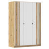 DREHTÜRENSCHRANK 136/197/54 cm,  in Weiß, Eiche Artisan,  - Weiß/Eiche Artisan, MODERN, Holzwerkstoff/Metall (136/197/54cm) - Rauch Möbel
