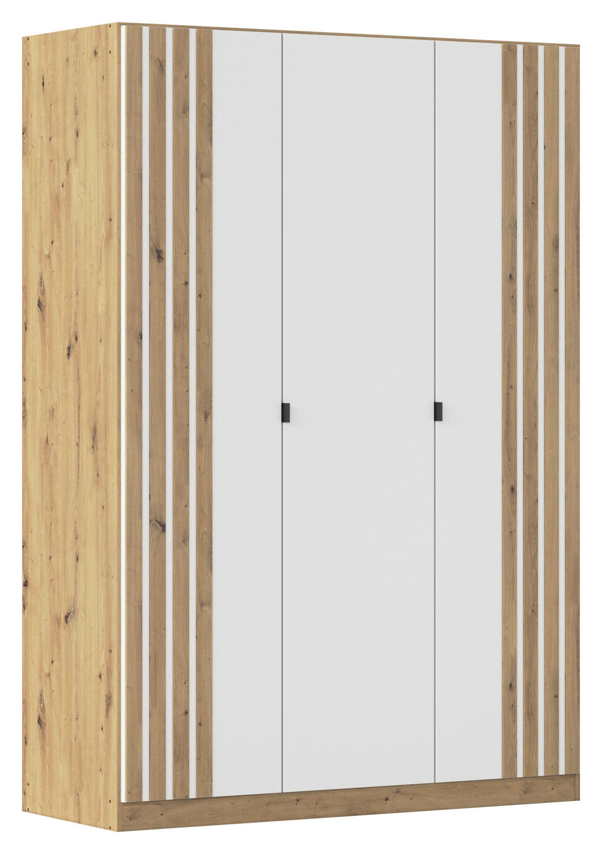 DREHTÜRENSCHRANK 136/197/54 cm,  in Weiß, Eiche Artisan,  - Weiß/Eiche Artisan, MODERN, Holzwerkstoff/Metall (136/197/54cm) - Rauch Möbel