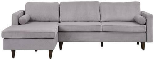 ECKSOFA Grau Cord  - Eichefarben/Grau, MODERN, Holz/Textil (178/261cm) - Livetastic