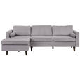 ECKSOFA in Cord Grau  - Eichefarben/Grau, MODERN, Holz/Textil (178/261cm) - Carryhome