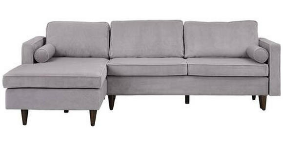 ECKSOFA in Cord Grau  - Eichefarben/Grau, MODERN, Holz/Textil (178/261cm) - Carryhome