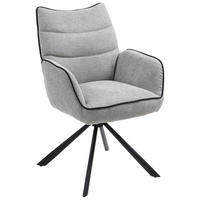 ARMLEHNSTUHL  in Eisen  - Schwarz/Grau, KONVENTIONELL, Textil/Metall (60/92/67cm) - MID.YOU