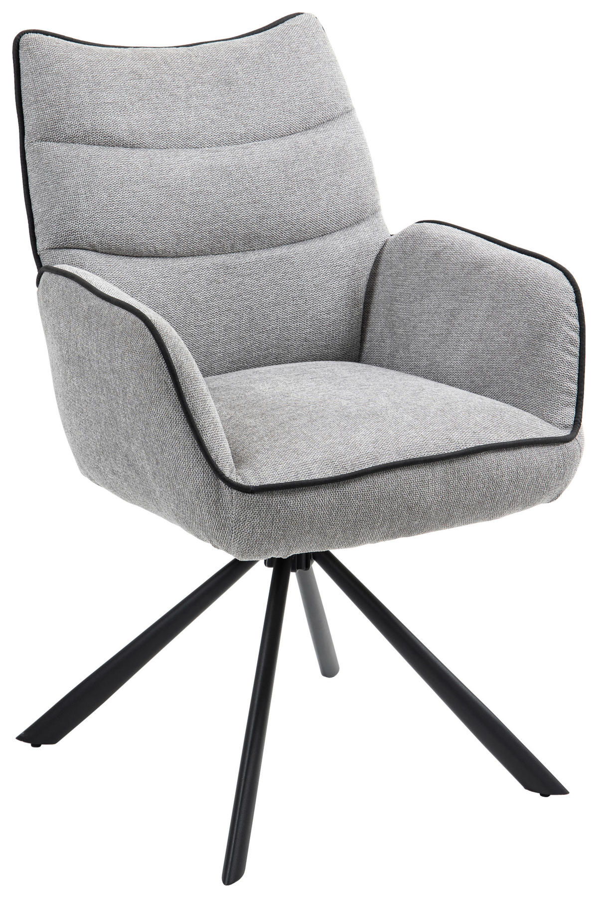 ARMLEHNSTUHL  in Eisen  - Schwarz/Grau, KONVENTIONELL, Textil/Metall (60/92/67cm) - MID.YOU