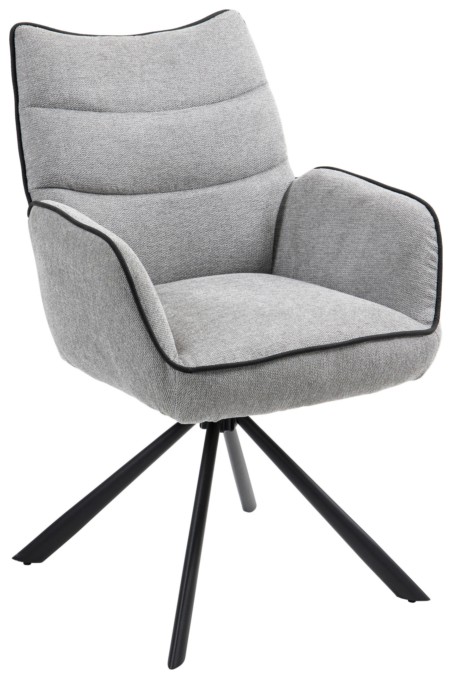 Armlehnstuhl Elodie Grau Sitzfl. 180° drehbar, B: 60 cm