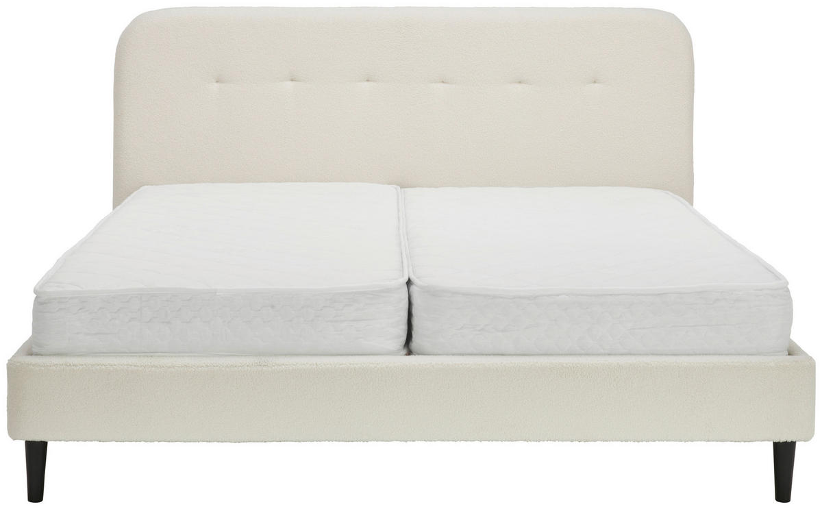 ČALÚNENÁ POSTEĽ, 180/200 cm, biela - čierna/biela, Modern, drevo/plast (180/200cm) - Livetastic