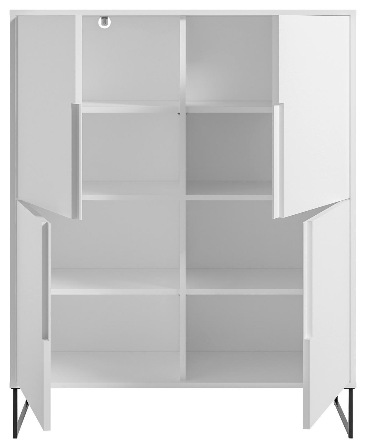 HIGHBOARD  in 101/125/38 cm  - Weiss/Schwarz, Konventionell, Holzwerkstoff/Metall (101/125/38cm) - Hom`in