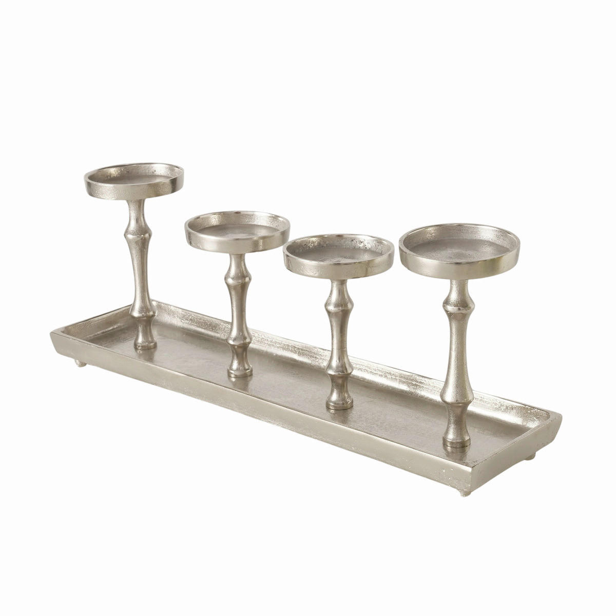 KERZENSTÄNDER - Silberfarben, Basics, Metall (53,5/14/20,5cm)