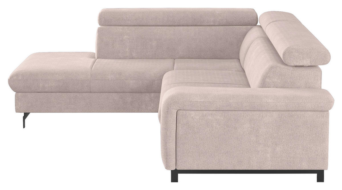 ECKSOFA Creme Chenille  - Blau/Creme, Textil/Metall (215/262cm) - MID.YOU