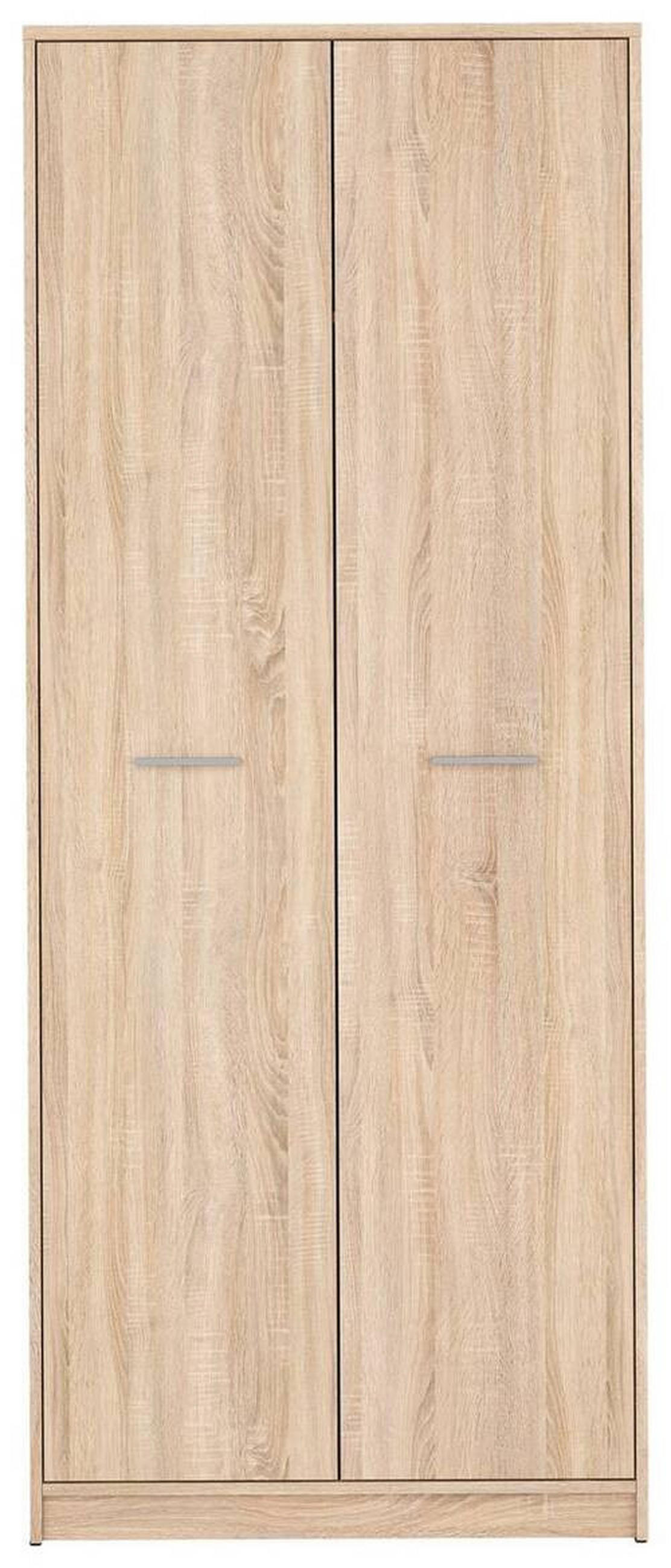DREHTÜRENSCHRANK 80/197/54,5 cm 2-türig Sonoma Eiche  - Silberfarben/Sonoma Eiche, MODERN, Holzwerkstoff/Kunststoff (80/197/54,5cm) - MID.YOU