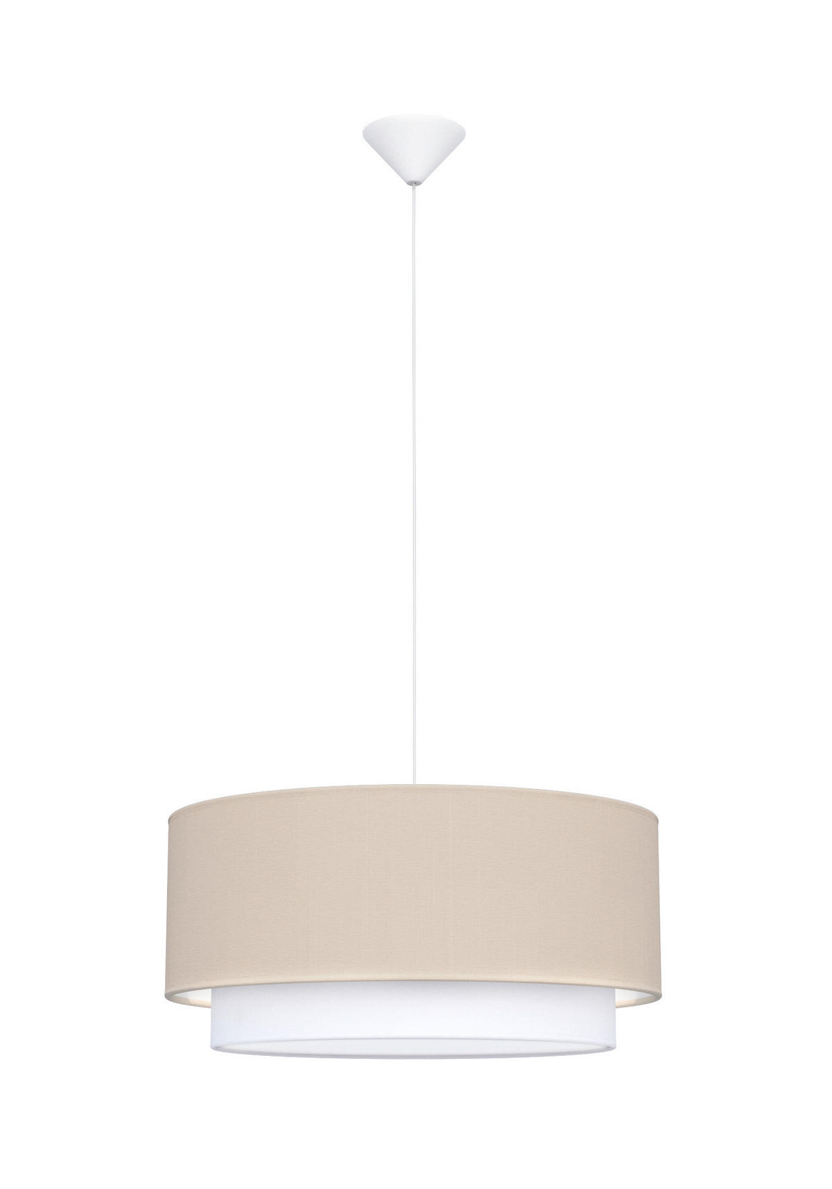 ZÁVĚSNÉ SVÍTIDLO, 50/40/93 cm  - bílá/pískové barvy, Design, kov/textil (50/40/93cm)