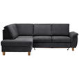 ECKSOFA in Flachgewebe Dunkelgrau  - Eichefarben/Dunkelgrau, Design, Holz/Textil (185/253cm) - Cantus