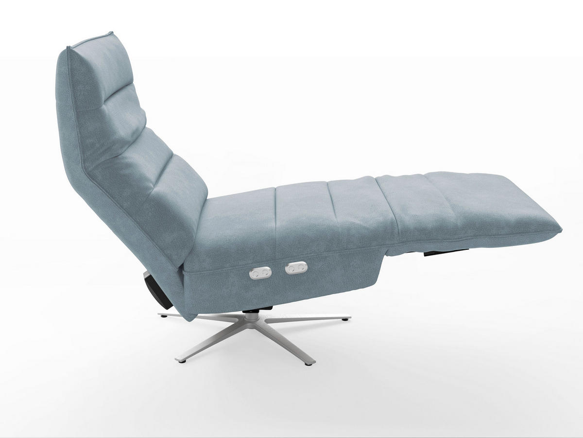 RELAXAČNÍ KŘESLO, textil, světle modrá - barvy stříbra/světle modrá, Basics, kov/textil (80/109/98cm) - Sit & More