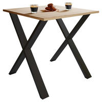 ESSTISCH in Metall, Holzwerkstoff 80/50/76 cm  - Schwarz/Sonoma Eiche, Basics, Holzwerkstoff/Metall (80/50/76cm) - MID.YOU