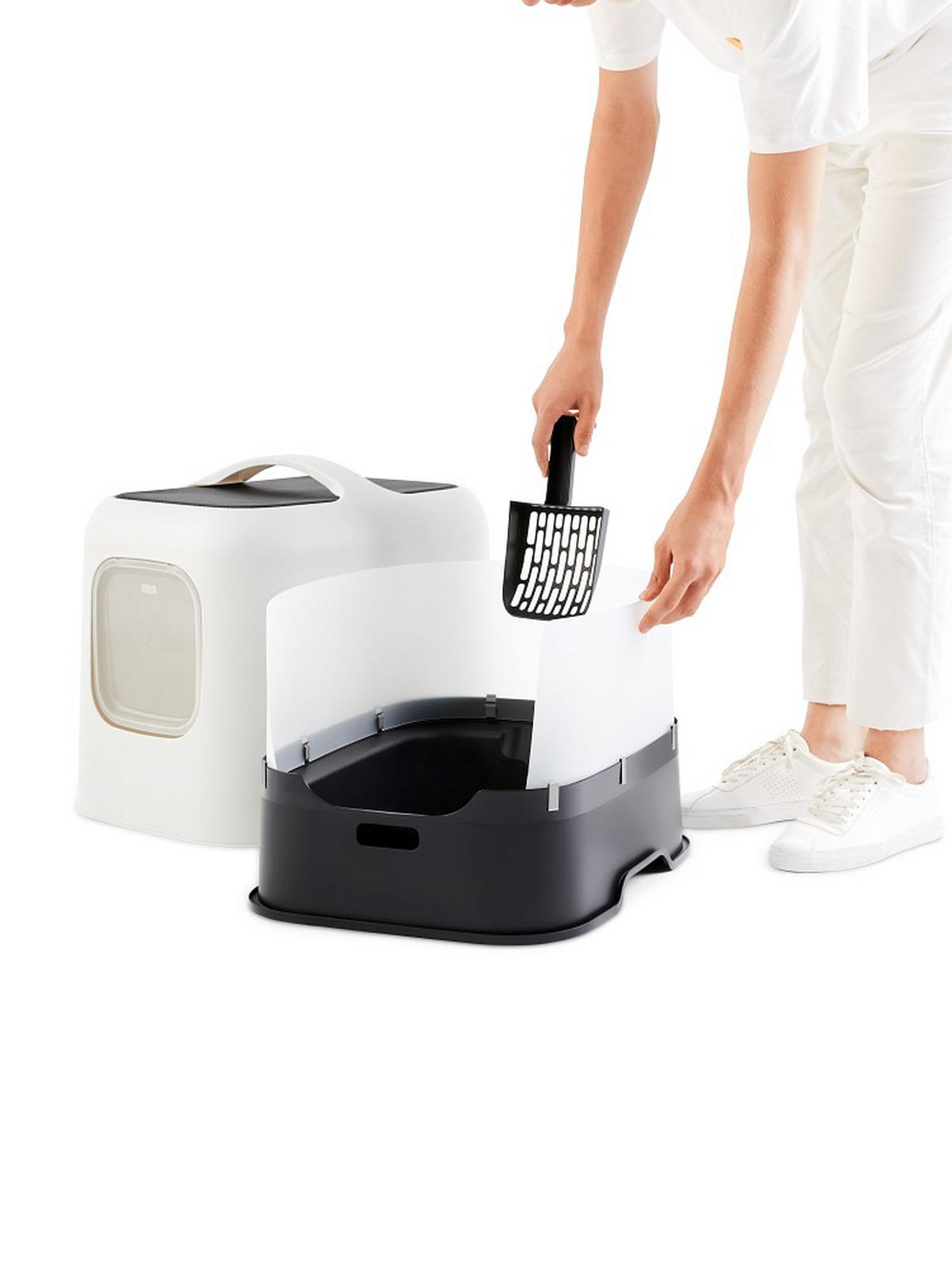 KATZENTOILETTE - Weiß, Basics, Kunststoff (51/39,5/44,3cm) - Rotho