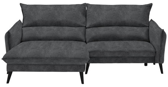 ECKSOFA in Velours Anthrazit  - Anthrazit/Schwarz, Design, Holz/Textil (170/238cm) - Carryhome