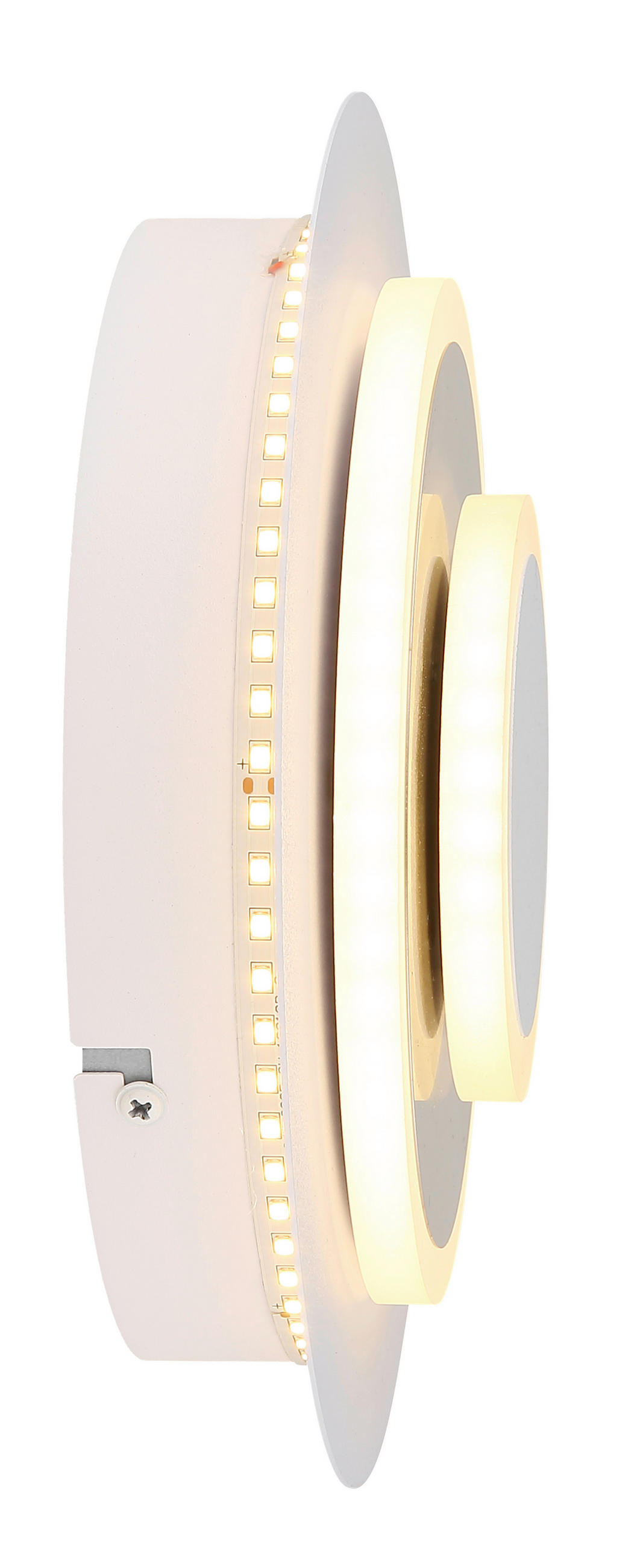 LED-WANDLEUCHTE 30/23/6,5 cm   - Weiß/Nickelfarben, Design, Kunststoff/Metall (30/23/6,5cm) - Globo