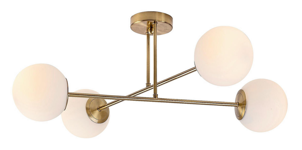 LUSTER       - bela/zlatna, Osnovno, staklo/metal (77/30cm)