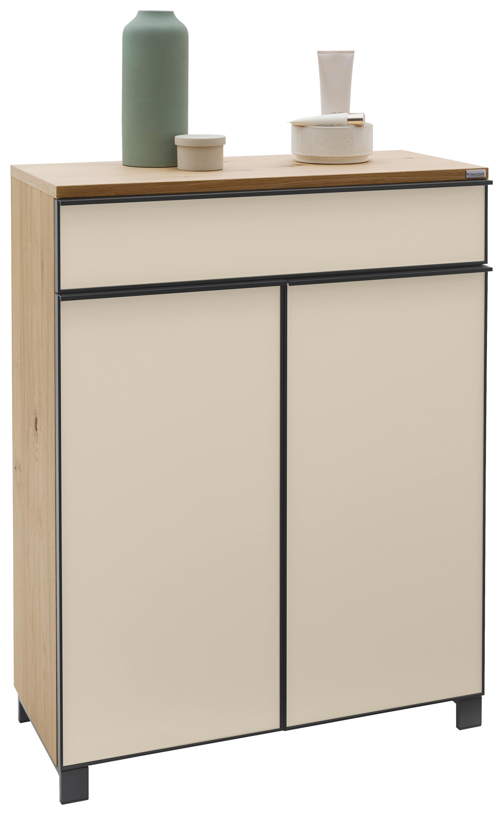 SCHUHSCHRANK furniert Anthrazit, Eichefarben, Sahara  - Eichefarben/Anthrazit, Design, Glas/Holzwerkstoff (84/108/37cm) - Dieter Knoll