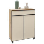 SCHUHSCHRANK furniert Anthrazit, Eichefarben, Sahara  - Eichefarben/Anthrazit, Design, Glas/Holzwerkstoff (84/108/37cm) - Dieter Knoll