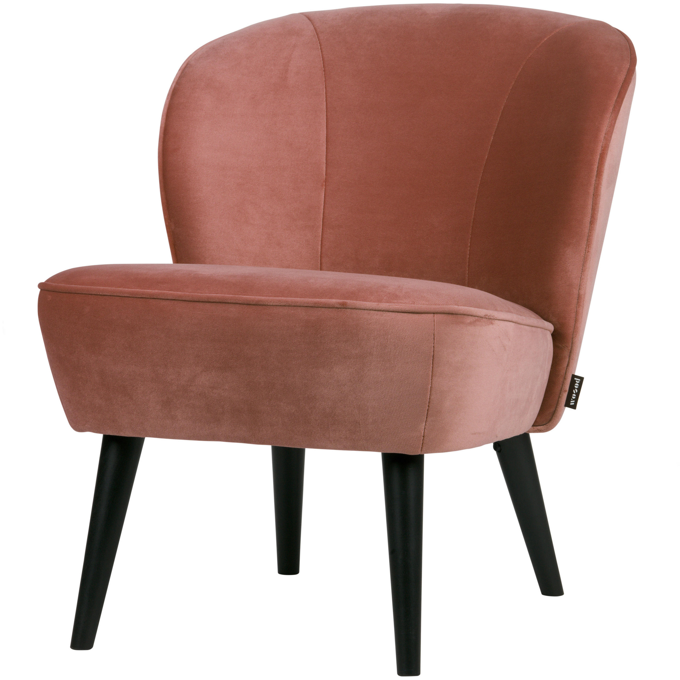 SESSEL in Samt Rosa  - Schwarz/Rosa, Design, Holz/Textil (59/71/70cm) - Livetastic