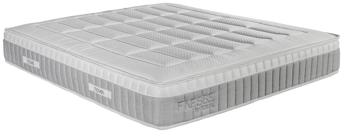 BOXSPRINGMATRATZE 90/200 cm, Höhe ca.: 30 cm,  - Weiß/Grau, Basics, Textil (90/200cm) - Novel