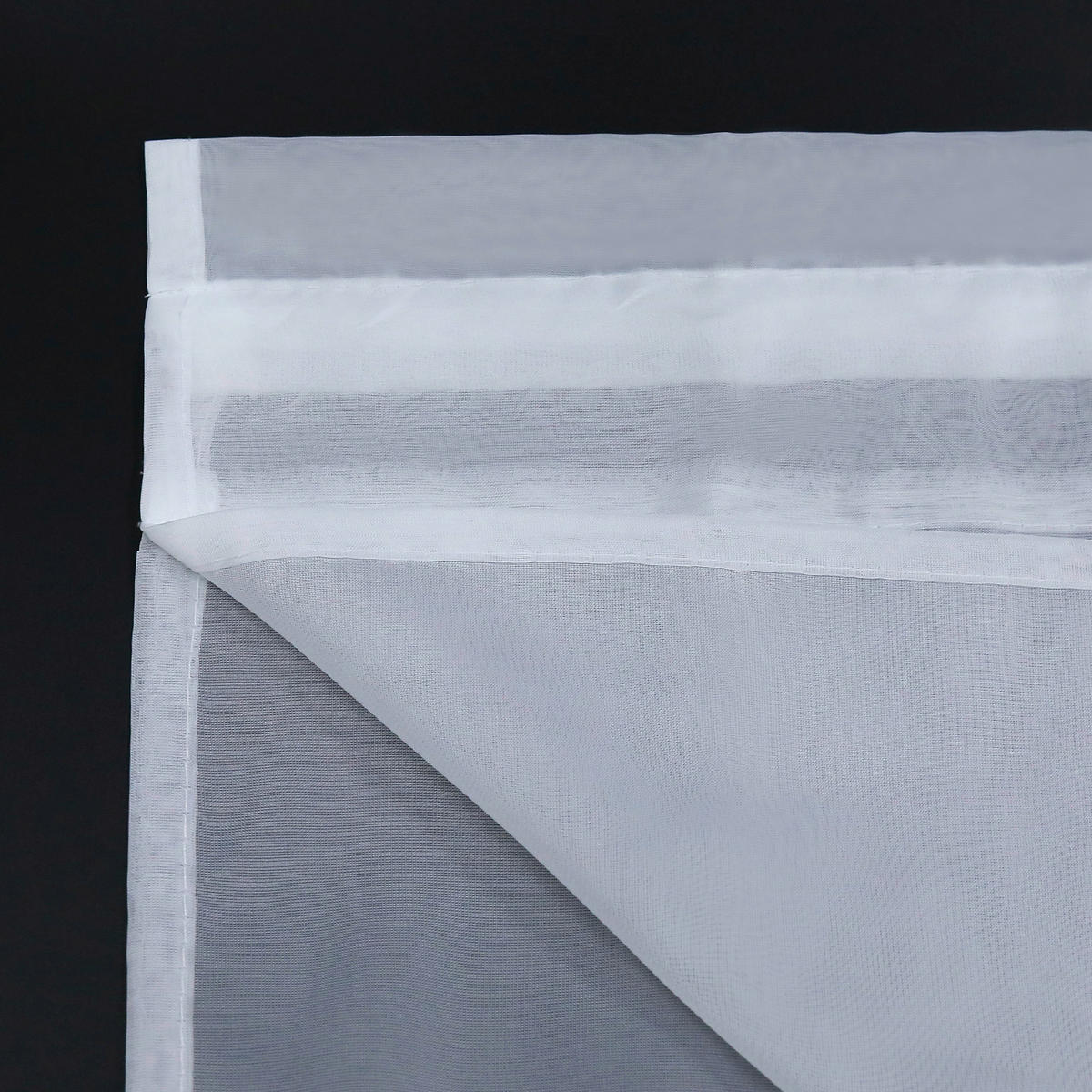 KURZGARDINE   120/125 cm   - Weiß Hochglanz, Basics, Textil (120/125cm) - Joyswahl