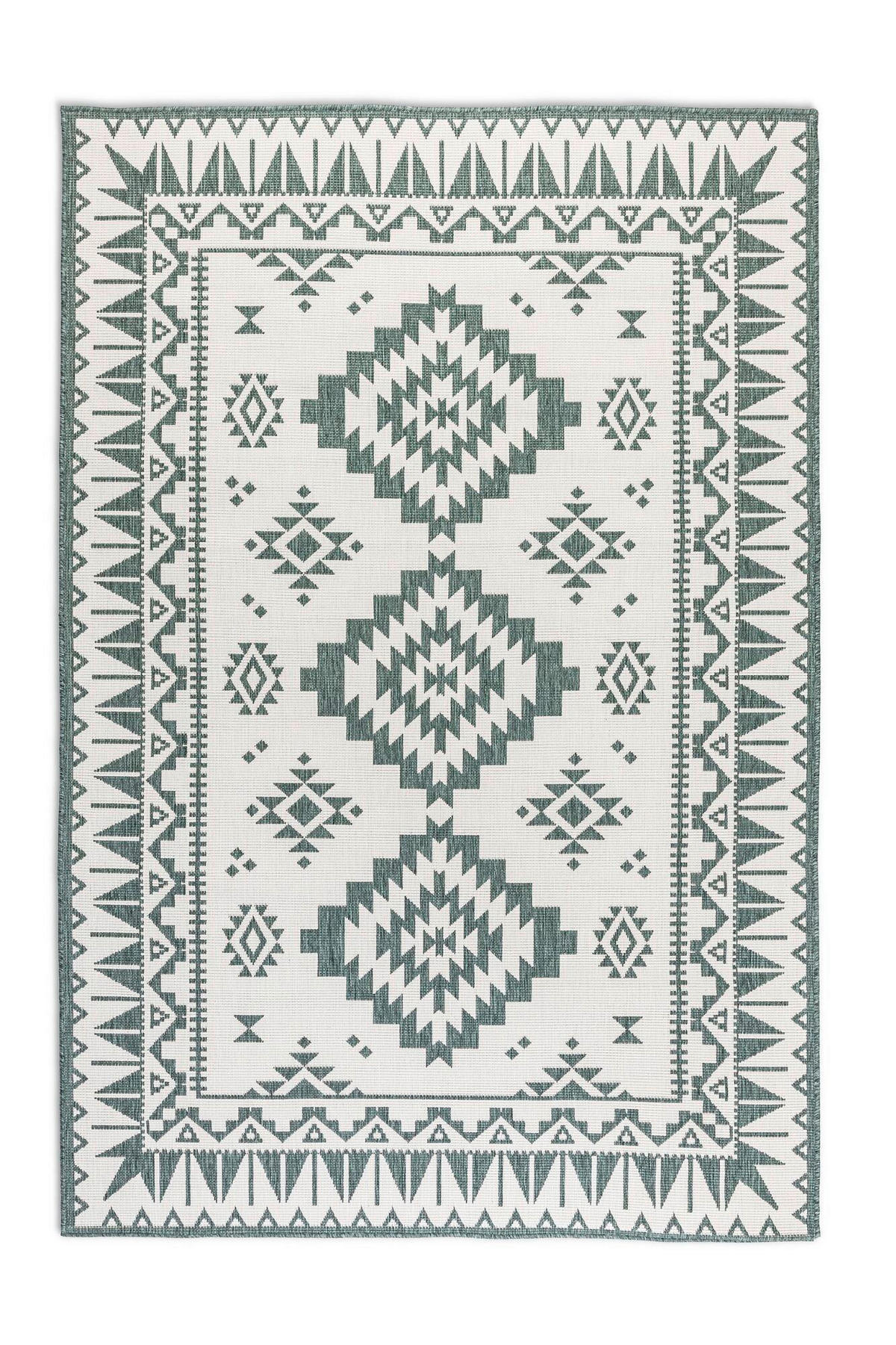 OUTDOORTEPPICH 120/170 cm Gemini Grün, Weiß  - Weiß/Grün, Design, Kunststoff/Textil (120/170cm) - Elle Decoration