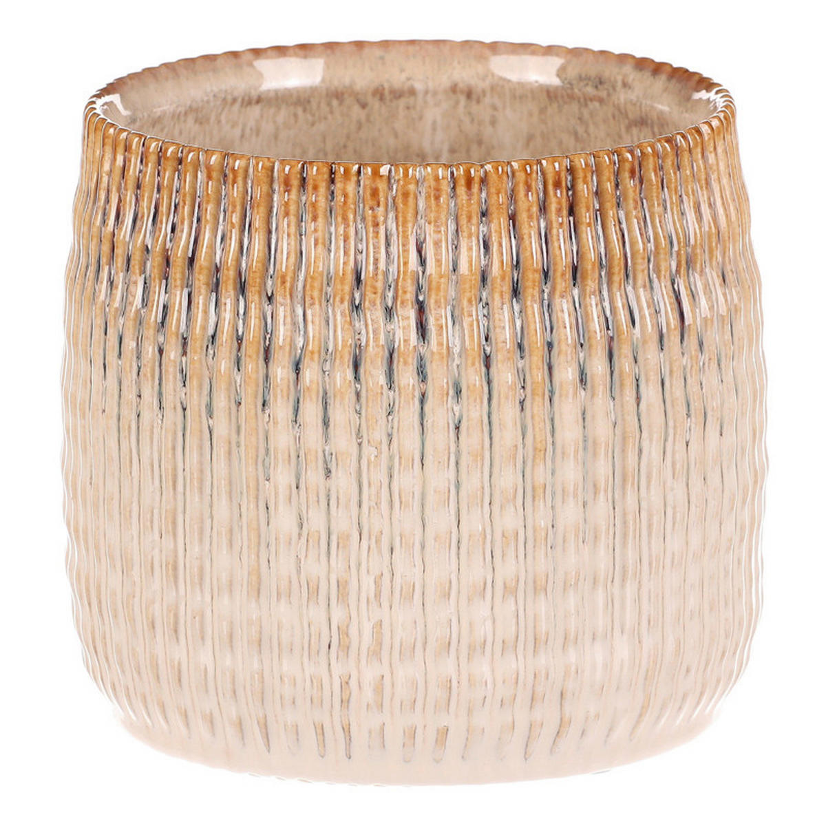 KVETINÁČ keramika, 15/15/13 cm - béžová, Basics, keramika (15/15/13cm)