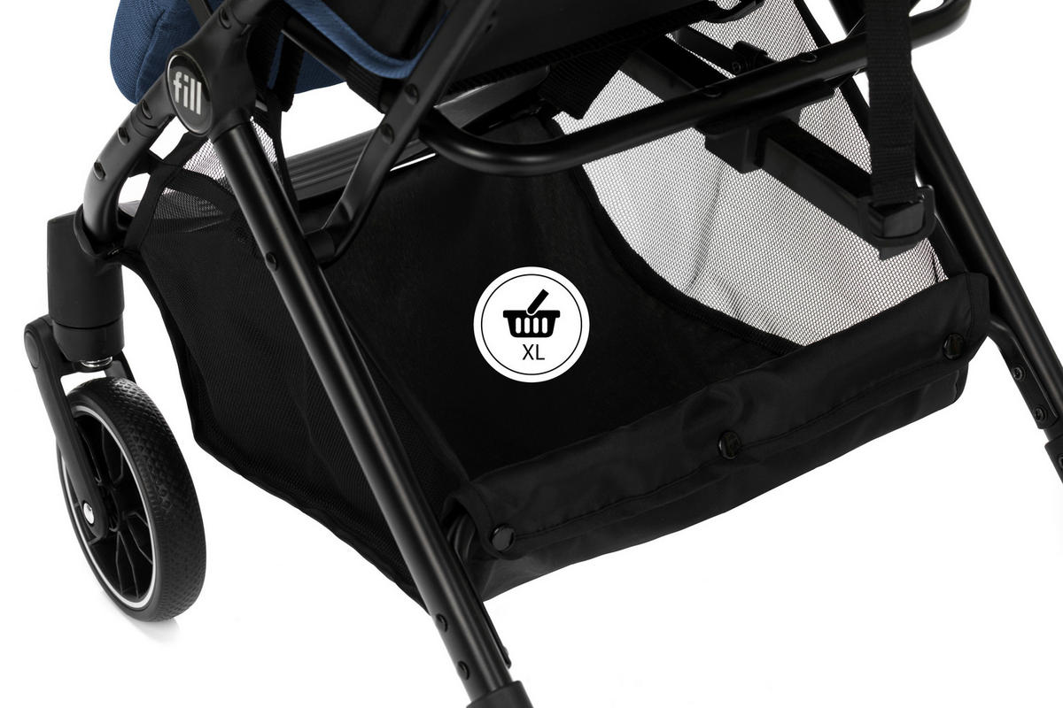 BUGGY  - Pastellblau/Schwarz, Basics, Textil/Metall (85/53/103cm) - Fillikid