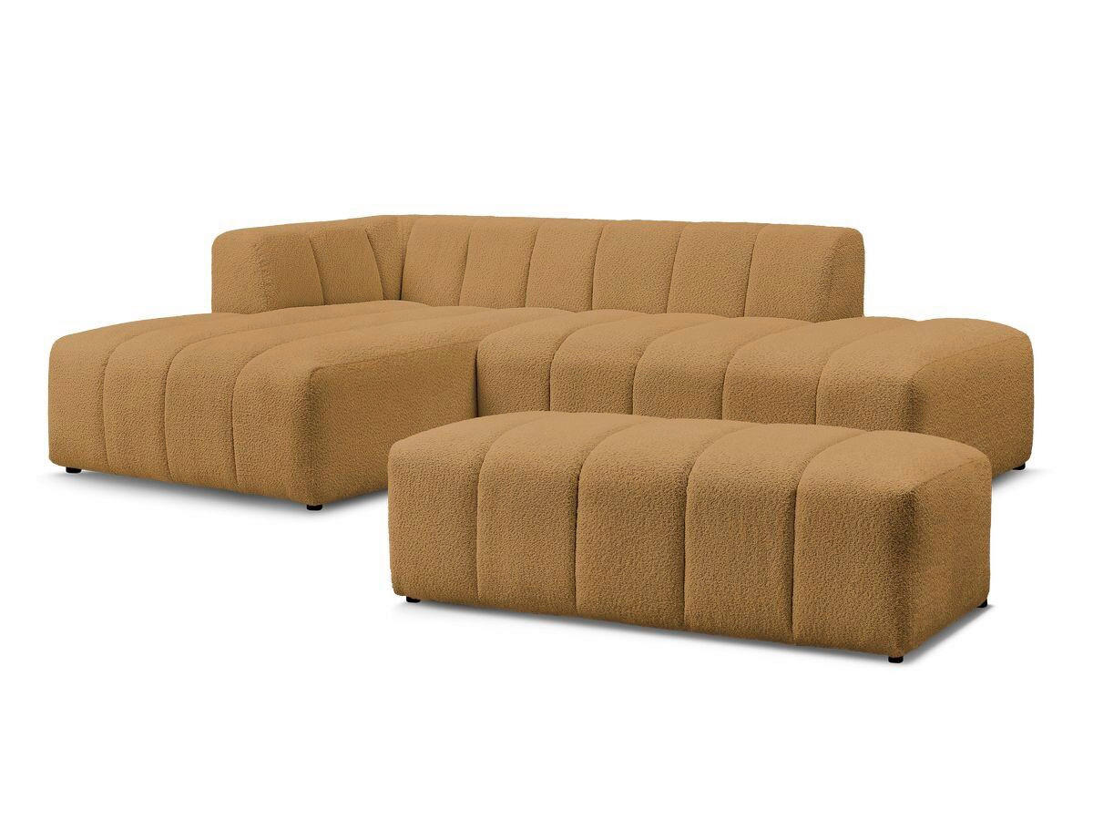 ECKSOFA  ANNECY Gelb Bouclé  - Gelb/Schwarz, MODERN, Kunststoff/Textil (170/262cm)