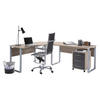 BÜRO erweiterbar, in verschiedenen Holz-Dekoren erhältlich, Schreibtisch seitenverkehrt montierbar, abschließbar Sonoma Eiche, Anthrazit Hochglanz - Anthrazit Hochglanz/Sonoma Eiche, MODERN, Holzwerkstoff - MID.YOU