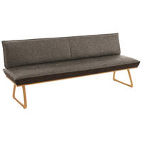 SITZBANK in Holz, Textil Braun, Hellbraun, Wildeiche  - Hellbraun/Wildeiche, Design, Holz/Textil (214/88/66cm) - Koinor