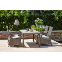 LOUNGEGARNITUR 5-teilig   90/103/160 cm Aluminium  - Grau, Basics, Keramik/Kunststoff (90/103/160cm) - Siena Garden