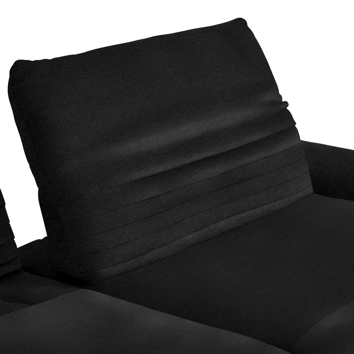 ECKSOFA  in Teddystoff Schwarz  280/170-195 cm  - Schwarz, Design, Textil/Metall (280/170-195cm) - Dieter Knoll