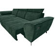 ECKSOFA Dunkelgrün Cord  - Dunkelgrün/Schwarz, KONVENTIONELL, Textil/Metall (196/290cm) - Carryhome