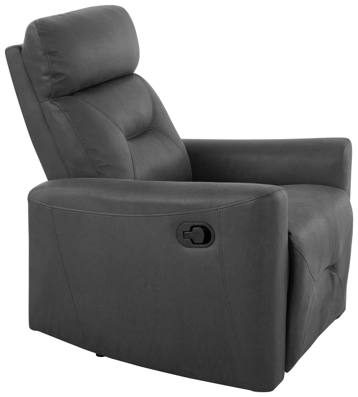 SITZGARNITUR Mikrofaser Grau  - Schwarz/Grau, Design, Textil/Metall - Livetastic