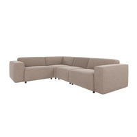 SOFFA i beige  - beige/svart, Klassisk, metall/trä (297/70/219cm) - Rowico
