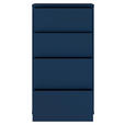 KOMMODE , 55/99/35 cm, 4 Schublade(n)  - Silberfarben/Dunkelblau, Trend, Holzwerkstoff/Kunststoff (55/99/35cm) - Carryhome